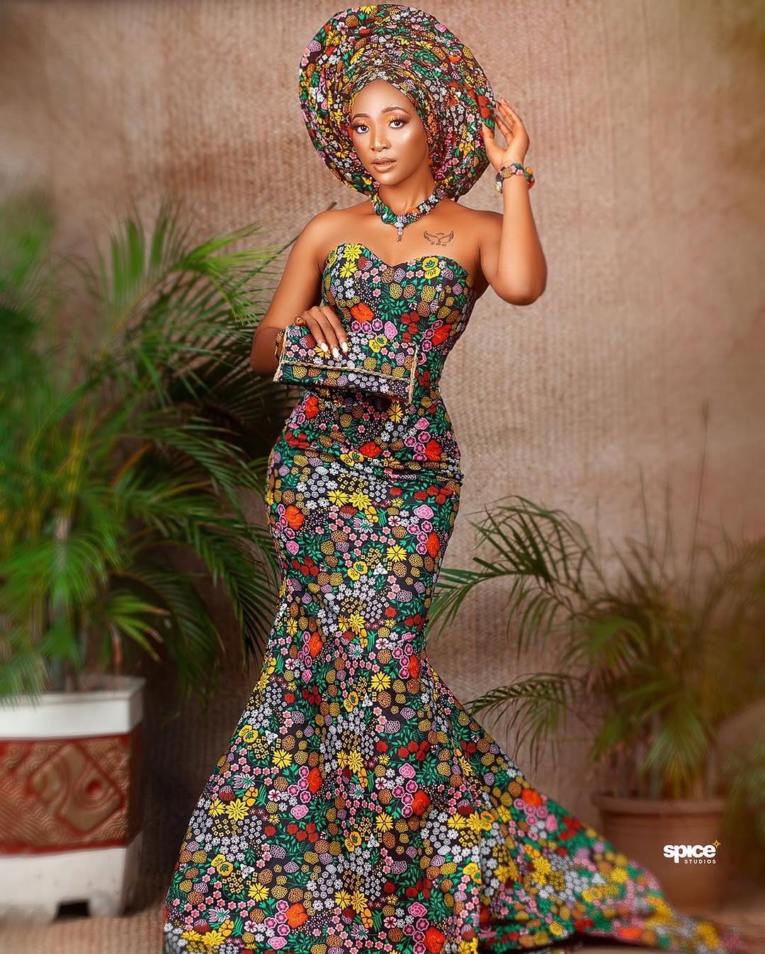 Floral Print Mermaid Dress